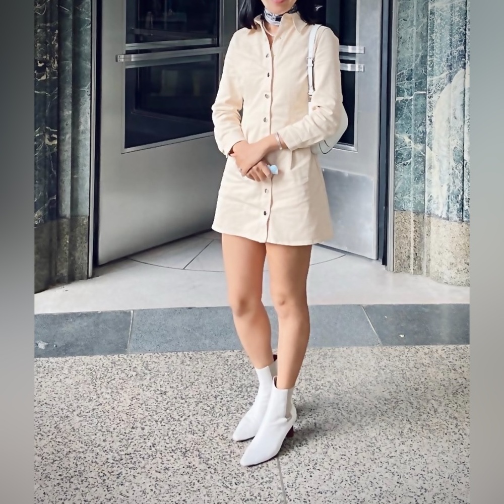 Zara shirts dress ecru
